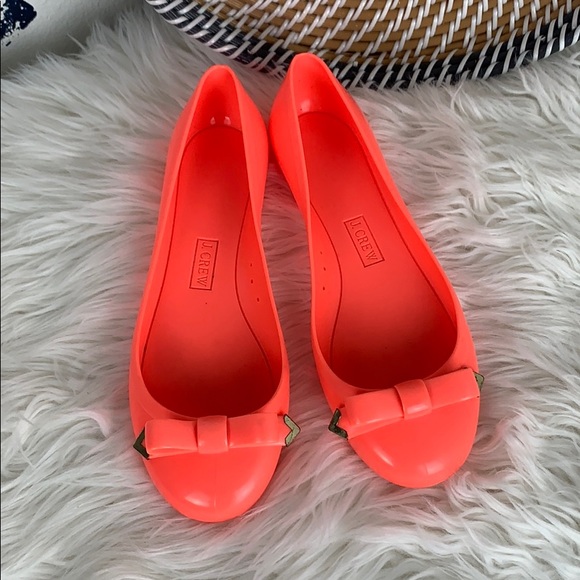 J Crew Rainy Day Bow Jelly Ballet Flats - Picture 1 of 7